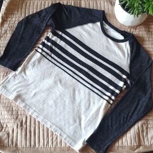 Grey and White Long Sleeve Kids Shirt